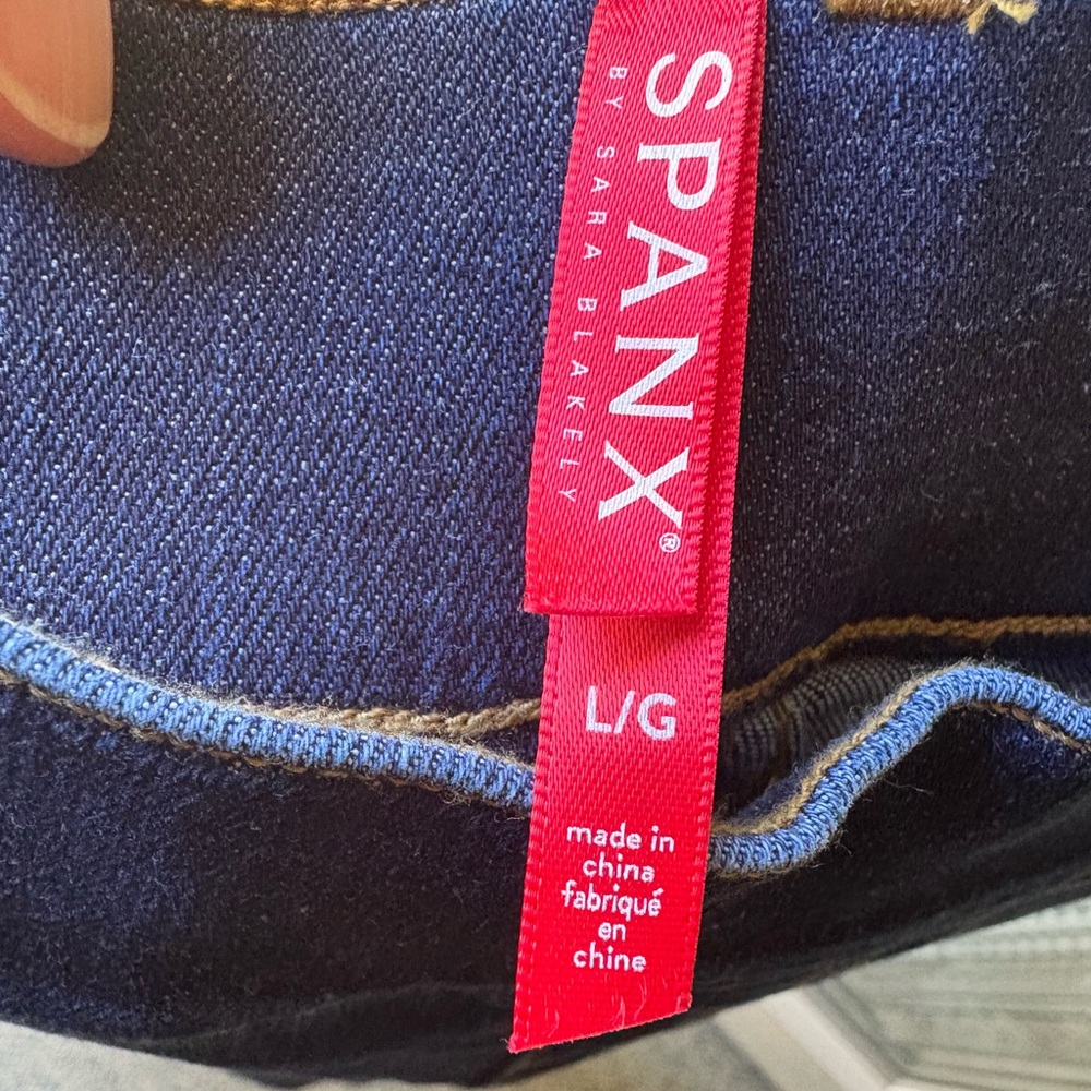 High-Rise Dark Blue Flare Jeans - Women's - Picture 7 of 7